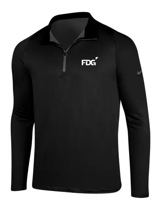 NIKE Black/Dark Grey Dry-Fit Stretch 1/2 Zip Cover-Up w/FDG Logo
