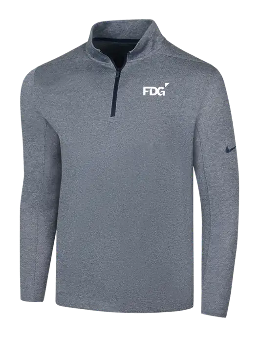 NIKE Navy Heather Dry 1/2 Zip Cover-Up w/FDG Logo