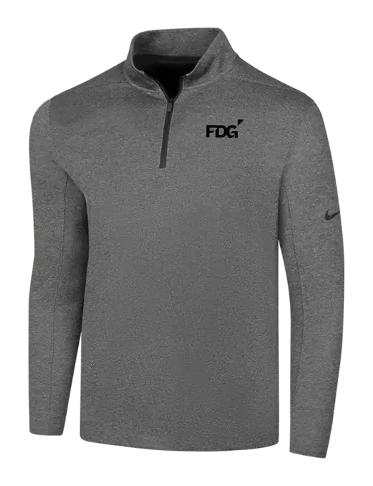 NIKE Dark Grey Heather Dry 1/2 Zip Cover-Up w/FDG Logo