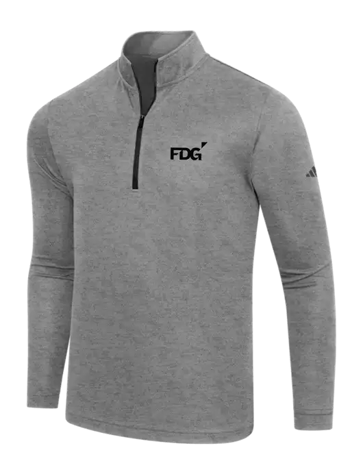Adidas Black Heather  Lightweight Quarter Zip Pullover w/FDG Logo