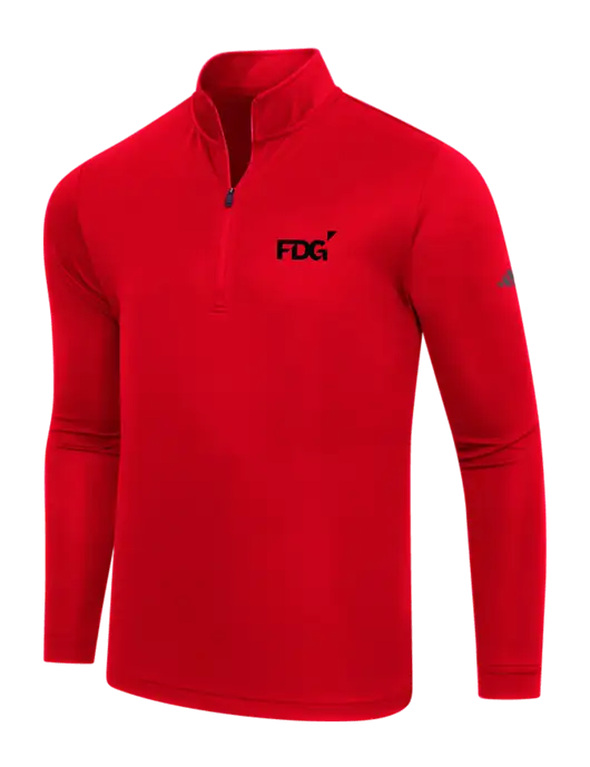 Adidas Red Lightweight Quarter Zip Pullover w/FDG Logo