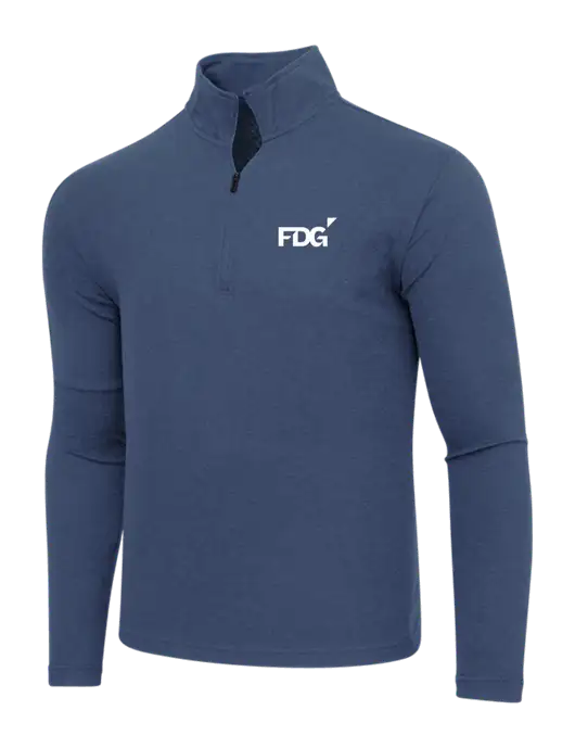 Adidas  Navy  Melange 3 Stripes Quarter Zip Sweater w/FDG Logo
