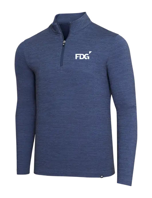 TravisMathew Navy Heather Crestview 1/4 Zip w/FDG Logo