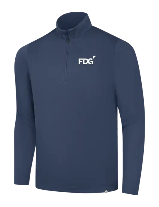 TravisMathew Navy Coveside ¼-Zip w/FDG Logo