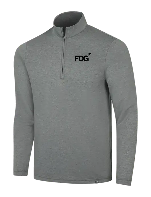 TravisMathew Dark Grey Heather Coveside ¼-Zip w/FDG Logo
