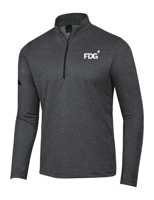 Adidas Black Melange Space Dyed Quarter-Zip Pullover w/FDG Logo
