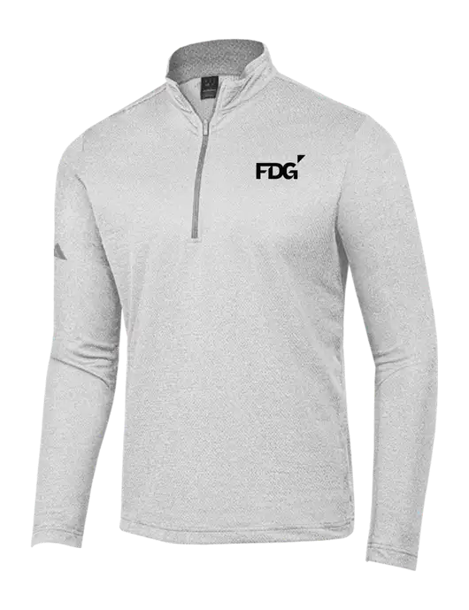 Adidas Light Grey Heather Space Dyed Quarter-Zip Pullover w/FDG Logo