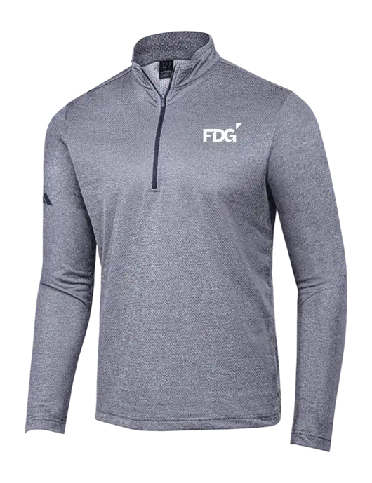 Adidas Navy Melange Space Dyed Quarter-Zip Pullover w/FDG Logo