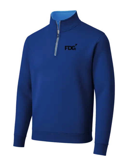 Fairway & Greene Caves Quarter-Zip Tech Dark Royal Pullover w/FDG Logo