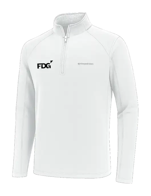 Vineyard Vines White Sankaty Quarter-Zip Pullover
 w/FDG Logo