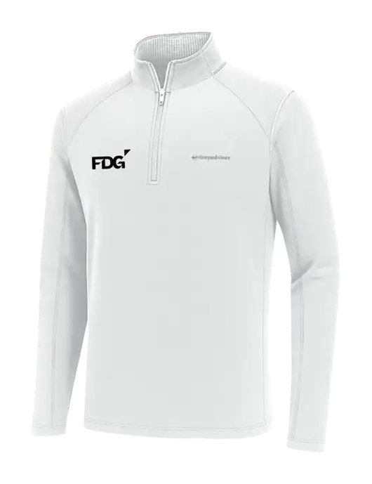 Vineyard Vines White Sankaty Quarter-Zip Pullover
 w/FDG Logo