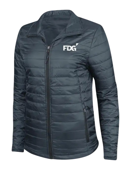 Navy Womens Puffy Packable Jacket w/FDG Logo