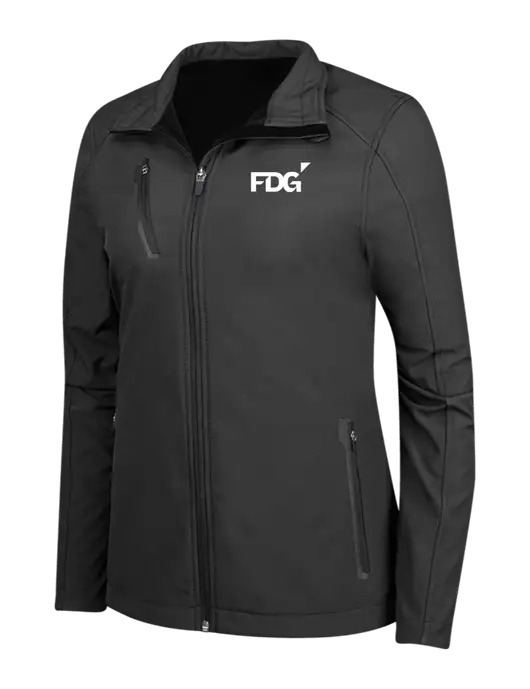 Black Womens Welded Softshell Jacket w/FDG Logo