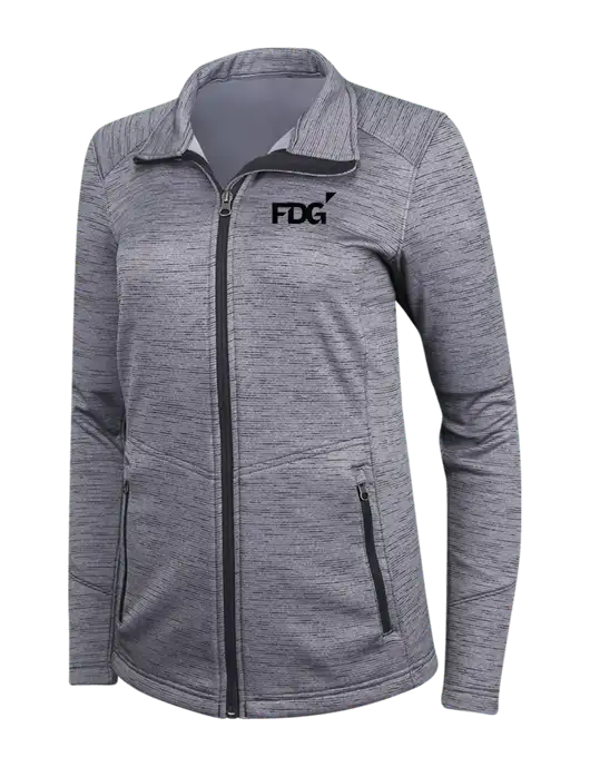 Medium Grey Womens Digi Stripe Fleece Jacket w/FDG Logo