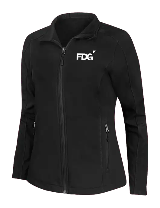 Black Womens Core Soft Shell Jacket w/FDG Logo
