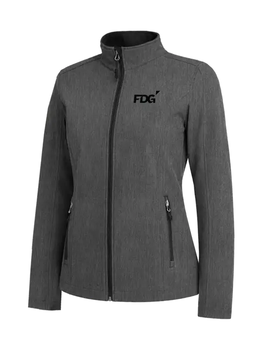 Medium Grey Heather Womens Core Soft Shell Jacket w/FDG Logo