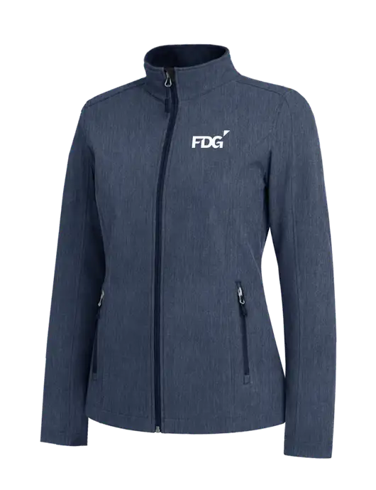Navy Heather Womens Core Soft Shell Jacket w/FDG Logo