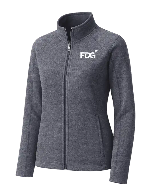 Light Navy Heather Womens Microfleece Full-Zip Jacket w/FDG Logo