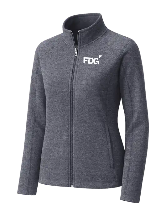Light Navy Heather Womens Microfleece Full-Zip Jacket w/FDG Logo