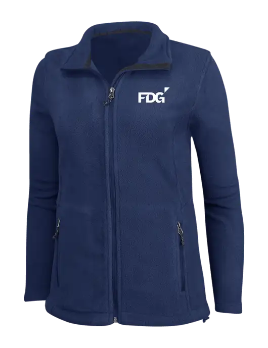 Womens Navy Fleece Jacket w/FDG Logo