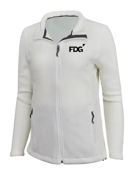 Womens White Fleece Jacket w/FDG Logo