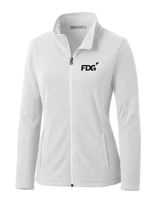 White Womens Microfleece Jacket w/FDG Logo