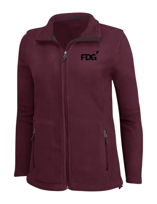 Womens Maroon Fleece Jacket w/FDG Logo