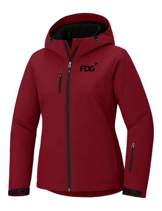Womens Cold Weather Vortex 3-in-1 Red/ Black Waterproof Jacket with Detachable Hood
 w/FDG Logo
