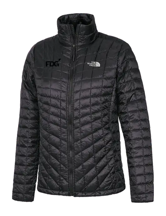North Face Womens Matte Black ThermoBall Trekker Jacket w/FDG Logo