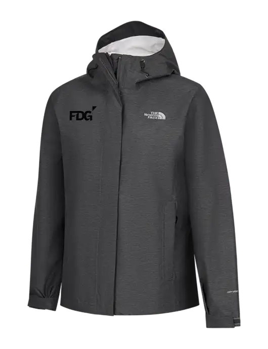 The North Face Womens Dark Grey Heather DryVent Rain Jacket w/FDG Logo