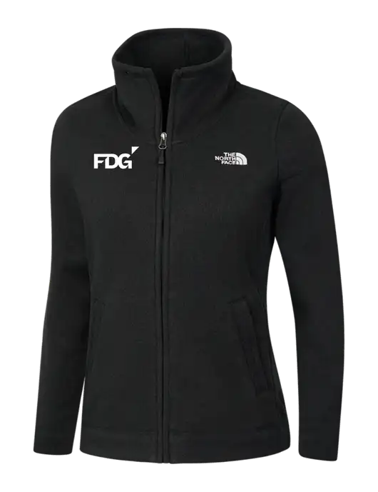 North Face Womens Black Heather Sweater Fleece Jacket w/FDG Logo