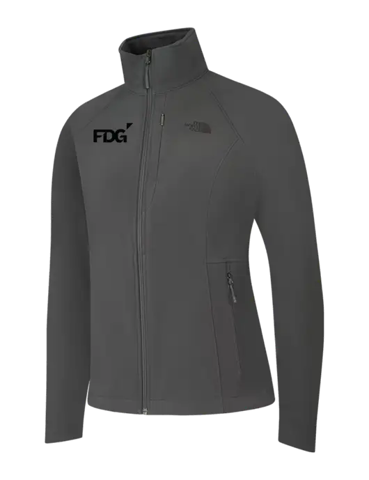 North Face Womens Medium Grey Apex Barrier Soft Shell Jacket  w/FDG Logo