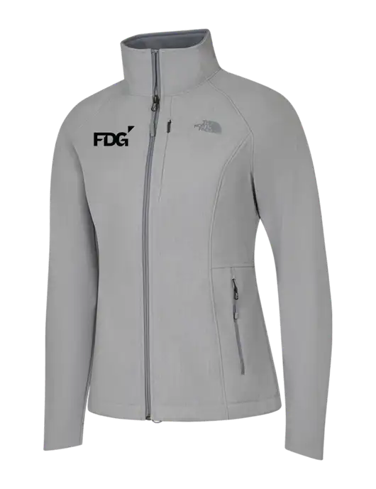 North Face Womens Light Grey Heather Apex Barrier Soft Shell Jacket  w/FDG Logo