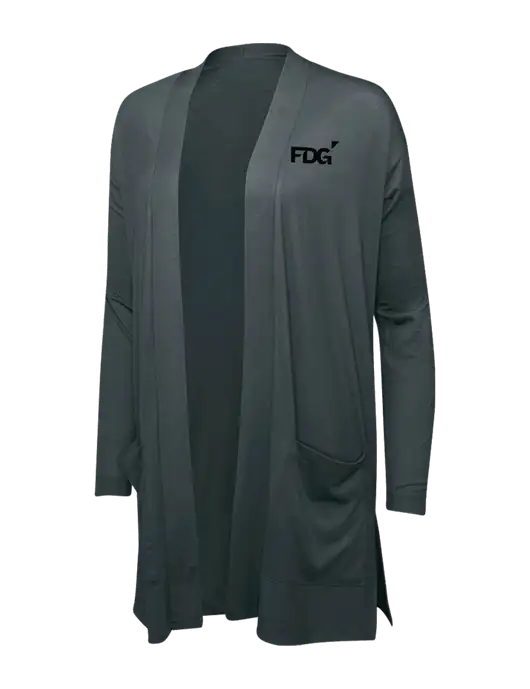 Smoke Grey Womens Concept Long Pocket Cardigan w/FDG Logo