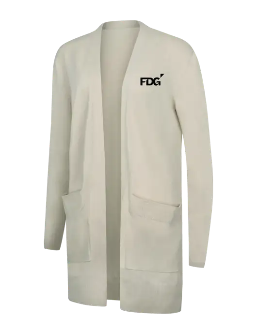 Mercer+Mettle Womens Ivory Open Front Cardigan Sweater w/FDG Logo