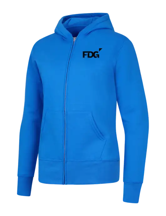 Royal Womens Core Fleece Full-Zip Hooded Sweatshirt w/FDG Logo