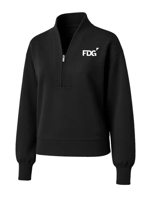 OGIO Womens Black Transcend 1/4-Zip w/FDG Logo