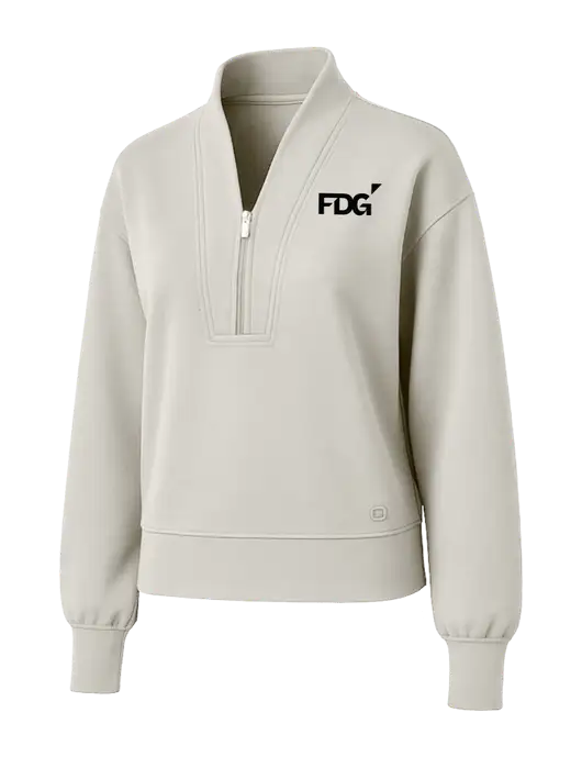 OGIO Womens Ivory Transcend 1/4-Zip w/FDG Logo