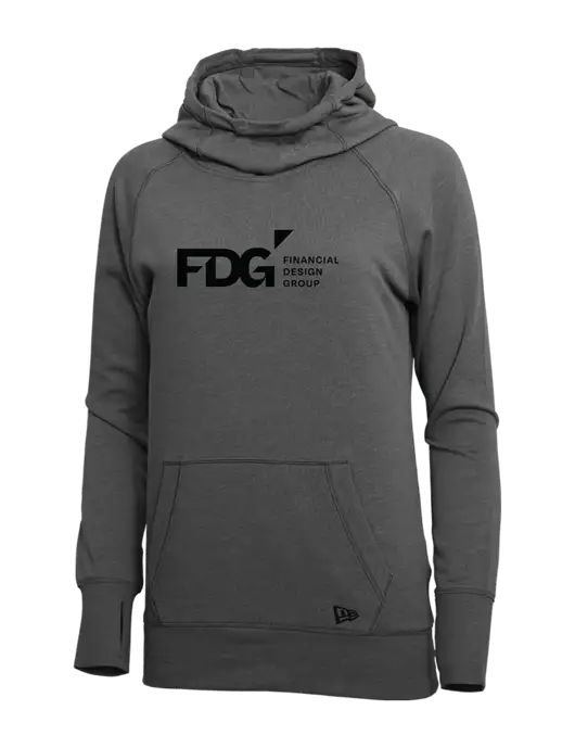 New Era Black Heather Womens Tri-Blend Fleece Pullover Hoodie w/FDG Logo