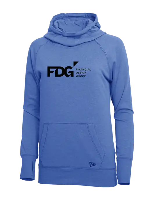 New Era Royal Heather Womens Tri-Blend Fleece Pullover Hoodie w/FDG Logo