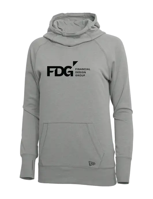 New Era Shadow Grey Heather Womens Tri-Blend Fleece Pullover Hoodie w/FDG Logo