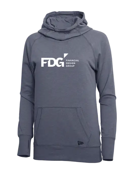 New Era True Navy Heather Womens Tri-Blend Fleece Pullover Hoodie w/FDG Logo