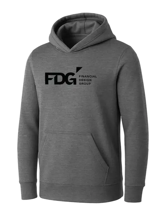 Womens Medium Grey Heather Core Fleece Pullover Hooded Sweatshirt w/FDG Logo