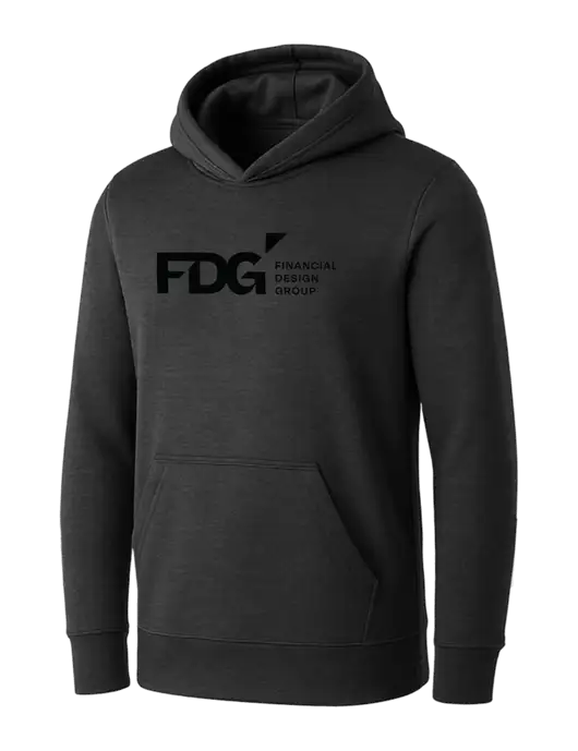 Womens Dark Grey Heather Core Fleece Pullover Hooded Sweatshirt w/FDG Logo