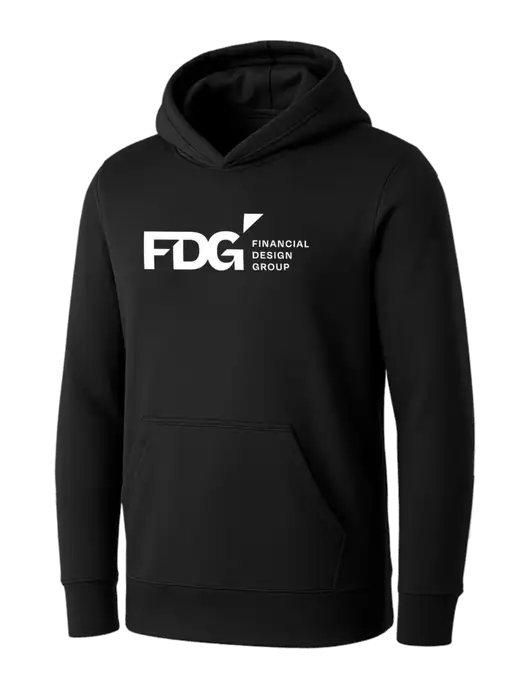 Womens Black Core Fleece Pullover Hooded Sweatshirt w/FDG Logo
