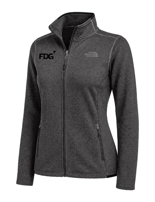 The North Face Womens Dark Grey Heather Skyline Full-Zip Fleece Jacket w/FDG Logo