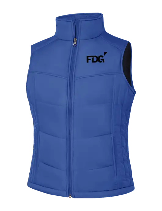 Womens Dark Royal Blue/Black Puffy Vest w/FDG Logo