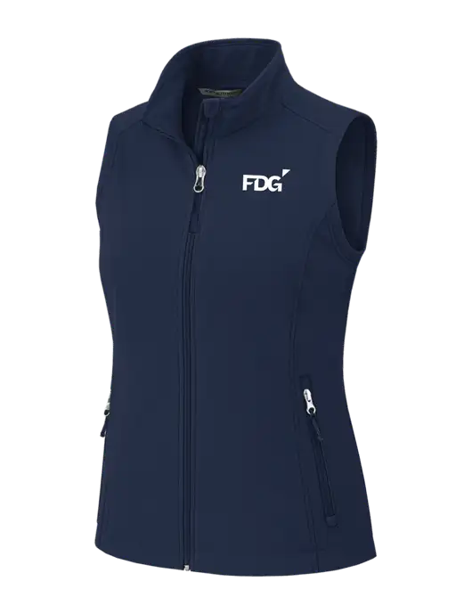 Navy Womens Core Soft Shell Vest w/FDG Logo