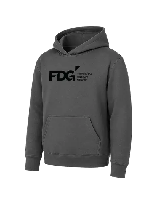 Youth Charcoal 7.8 oz Pullover Hooded Sweatshirt w/FDG Logo