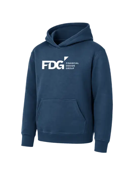 Youth Navy 7.8 oz Pullover Hooded Sweatshirt w/FDG Logo